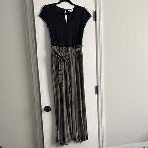 Ultra Flirt Black Jumpsuit with Stripes